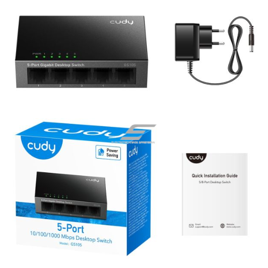 Unmanaged Gigabit Ethernet switch 5 ports | 10Gbps | 7.44Mpps | 10/100/1000 Mbps | Plug & Play | CUDY GS105 2 Unmanaged Gigabit Ethernet switch 5 ports | 10Gbps | 7.44Mpps | 10/100/1000 Mbps | Plug & Play | CUDY GS105 2