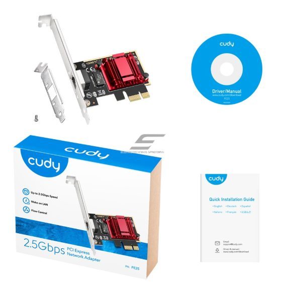 Network card | for stable wired internet connection | 2.5 Gbps | PCI-E card | RJ45 | Wake-on-LAN function | Windows, Linux, NAS compatible 2