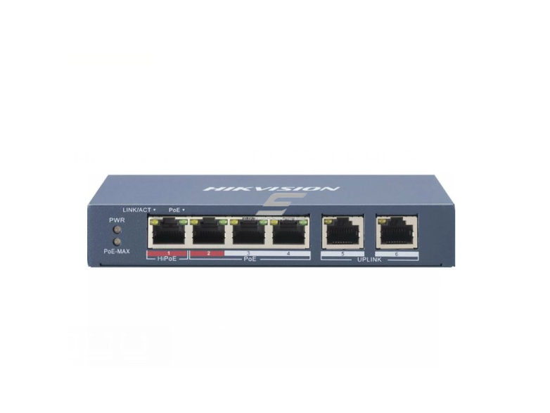 Tinklo komutatorius 6 portų | prievadų | RJ45 | 1.2Gbps | 100Mbps | DS-3E106HP-E | Hikvision Tinklo komutatorius 6 portų | prievadų | RJ45 | 1.2Gbps | 100Mbps | DS-3E106HP-E | Hikvision