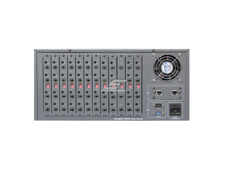 Tinklinis modulių plėtiklis | 12 lizdų | IP/PA sistemoms | 10/100 Mbps | 10M/100M Ethernet | 19" rack montavimas | tvirtas aliuminio korpusas 1