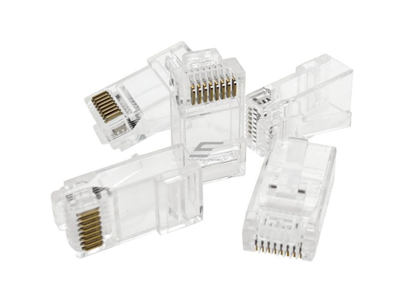 Tinklo kištukas | jungtis RJ45 (8P8C) | UTP CAT 6e kabeliui | neekranuotas | perveriamas | skaidrus | ALANTEC | WT117 4