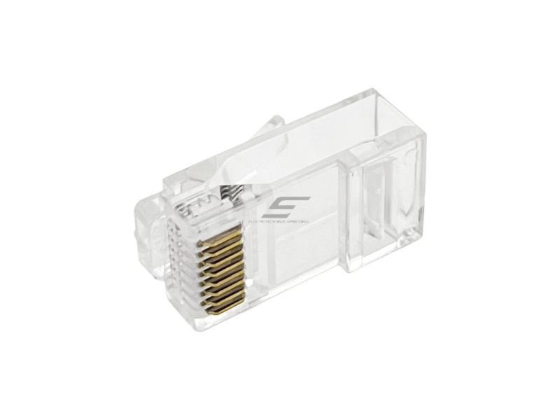 Tinklo kištukas | jungtis RJ45 (8P8C) | UTP CAT 6e kabeliui | neekranuotas | perveriamas | skaidrus | ALANTEC | WT117