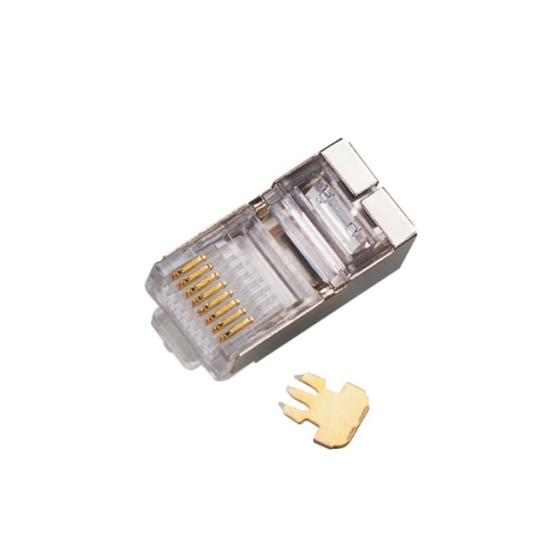 Сетевой штекер | разъём RJ45 (8P8C) | для кабеля STP/FTP CAT 5e | экранированный | сквозной | Серый | ALANTEC Сетевой штекер | разъём RJ45 (8P8C) | для кабеля STP/FTP CAT 5e | экранированный | сквозной | Серый | ALANTEC