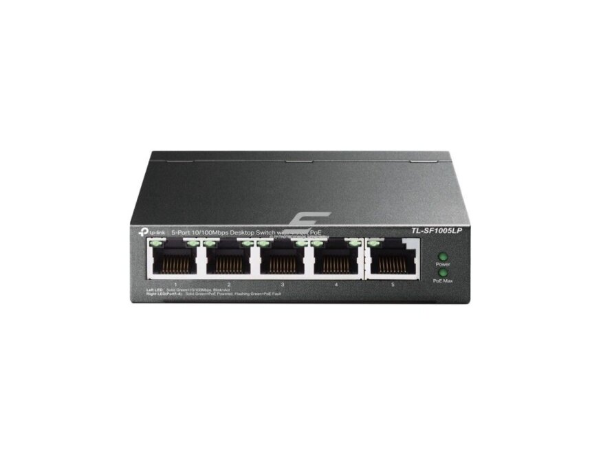Tinklo komutatorius | 5 portai | prievadai | 5xLAN (4xPoE) | RJ45 | 10/100Mbit/s | TL-SF1005LP | TP-LINK Tinklo komutatorius | 5 portai | prievadai | 5xLAN (4xPoE) | RJ45 | 10/100Mbit/s | TL-SF1005LP | TP-LINK