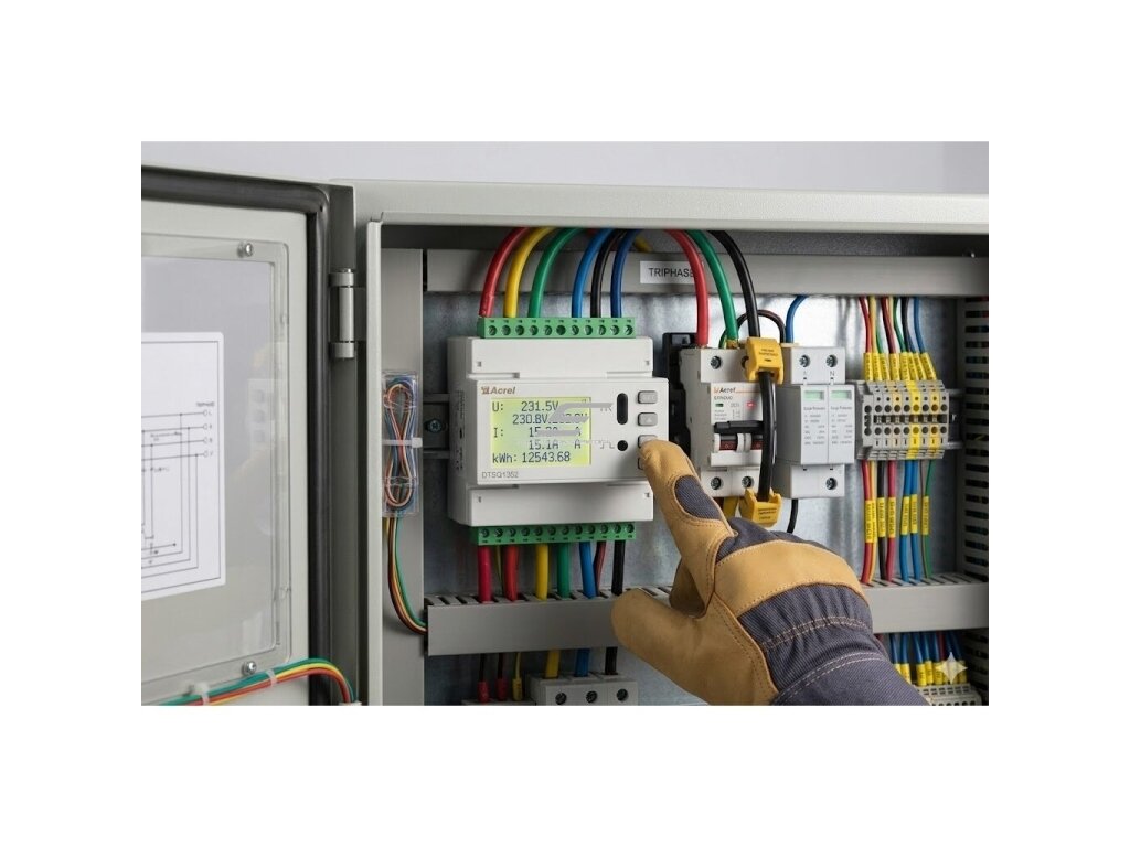 Trifazis daugiakanalis elektros energijos skaitiklis | iki 1600A su CT | RS485 Modbus | LCD ekranas | IDC ir pramonės monitoringui 5
