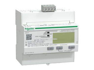Trifazis elektros energijos skaitiklis per CT | x/1 A ir x/5 A | 3×230/400 V | MID | 4 tarifai | 1 DI / 1 DO | Modbus RS-485 | DIN | Schneider Electric Acti9 iEM3255 | A9MEM3255 Trifazis elektros energijos skaitiklis per CT | x/1 A ir x/5 A | 3×230/400 V | MID | 4 tarifai | 1 DI / 1 DO | Modbus RS-485 | DIN | Schneider Electric Acti9 iEM3255 | A9MEM3255