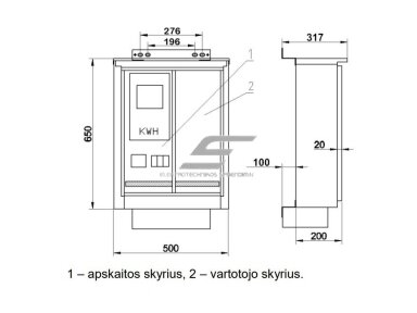 Trifazis | įvadinis elektros energijos skydas | skaitikliams | 650x500x200mm | virštinkinis | cinkuotas plienas | IP44 | ĮAS-7-202-V Trifazis | įvadinis elektros energijos skydas | skaitikliams | 650x500x200mm | virštinkinis | cinkuotas plienas | IP44 | ĮAS-7-202-V