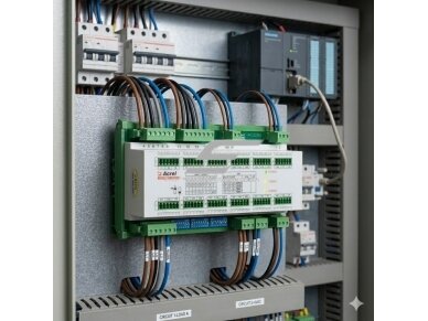 Trifazis daugiakanalis elektros energijos skaitiklis | 36 grandinės | DIN montavimas | RS485 Modbus | su CT 3