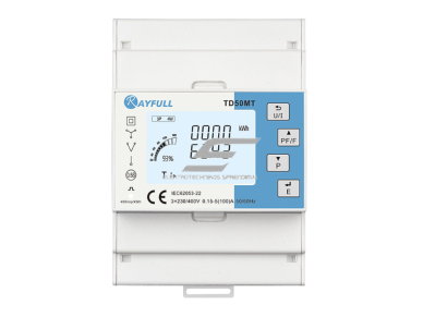 Trifazis elektros energijos skaitiklis | 100 A | 3×230/400 V | 4 tarifai | 0,5 klasė | LED ekranas | RS485 Modbus | DIN | Rayfull TD50MT Trifazis elektros energijos skaitiklis | 100 A | 3×230/400 V | 4 tarifai | 0,5 klasė | LED ekranas | RS485 Modbus | DIN | Rayfull TD50MT
