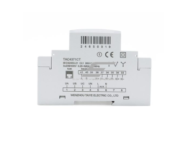 Trifazis DIN bėgelio dvikryptis elektros energijos skaitiklis | 100 A CT | Ethernet / Modbus | LCD ekranas | TAC4371CT 2 Trifazis DIN bėgelio dvikryptis elektros energijos skaitiklis | 100 A CT | Ethernet / Modbus | LCD ekranas | TAC4371CT 2