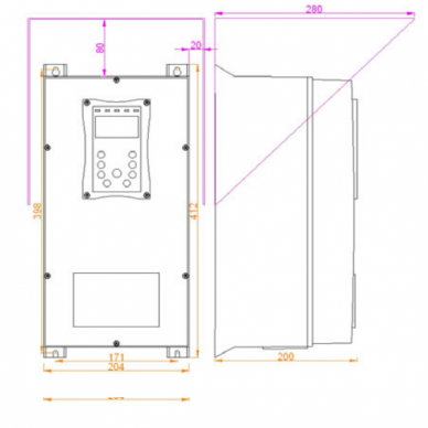 Three-phase frequency inverter | 2,2 kW | 6,5A | 400VAC | IP66 | with EMC filter | designed for controlling three-phase motors | EP66-0022T3 Eura Drives 2 Three-phase frequency inverter | 2,2 kW | 6,5A | 400VAC | IP66 | with EMC filter | designed for controlling three-phase motors | EP66-0022T3 Eura Drives 2