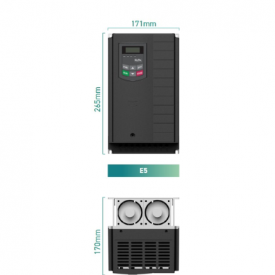 Trīsfāzu frekvences pārveidotājs 7,5 kW | 17A | 400 VAC | IP20 | ar EMC filtru | paredzēts trīsfāzu motoru vadībai | E810-0110 T3 Eura Drives 2 Trīsfāzu frekvences pārveidotājs 7,5 kW | 17A | 400 VAC | IP20 | ar EMC filtru | paredzēts trīsfāzu motoru vadībai | E810-0110 T3 Eura Drives 2