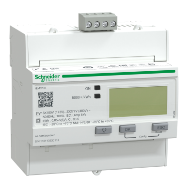Kolmefaasiline voolutrafodega elektriarvesti | x/1 A ja x/5 A | 3×230/400 V | Modbus RS-485 | DIN | Schneider Electric Acti9 iEM3250 | A9MEM3250 Kolmefaasiline voolutrafodega elektriarvesti | x/1 A ja x/5 A | 3×230/400 V | Modbus RS-485 | DIN | Schneider Electric Acti9 iEM3250 | A9MEM3250