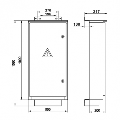 Kolmefaasiline | pealüliti elektrienergia arvestikapp | 4 arvestile | 1000x500x200mm | pinnapealne | tsingitud teras | IP44 1
