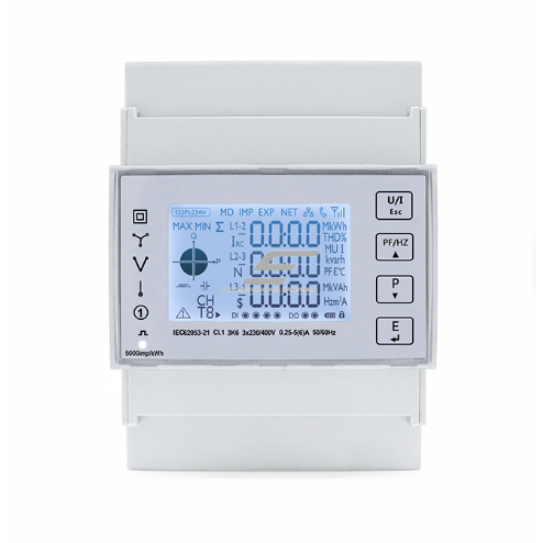 Trójfazowy dwukierunkowy licznik energii elektrycznej na szynę DIN | 100 A CT | Ethernet / Modbus | Wyświetlacz LCD | TAC4371CT Trójfazowy dwukierunkowy licznik energii elektrycznej na szynę DIN | 100 A CT | Ethernet / Modbus | Wyświetlacz LCD | TAC4371CT