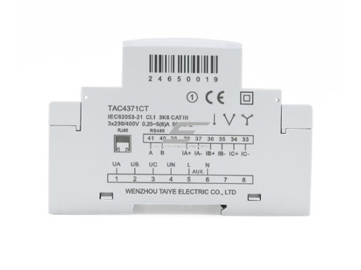 Trifazis DIN bėgelio dvikryptis elektros energijos skaitiklis | 150 A CT | Ethernet / Modbus | LCD ekranas | TAC4371CT 2 Trifazis DIN bėgelio dvikryptis elektros energijos skaitiklis | 150 A CT | Ethernet / Modbus | LCD ekranas | TAC4371CT 2