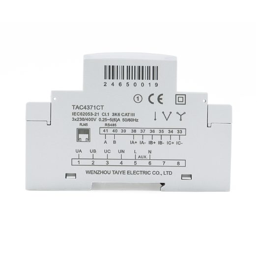 Trójfazowy dwukierunkowy licznik energii elektrycznej na szynę DIN | 100 A CT | Ethernet / Modbus | Wyświetlacz LCD | TAC4371CT 2 Trójfazowy dwukierunkowy licznik energii elektrycznej na szynę DIN | 100 A CT | Ethernet / Modbus | Wyświetlacz LCD | TAC4371CT 2
