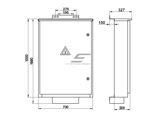 Trifazis | įvadinis elektros energijos skydas | 6 apskaitoms | skaitikliams | 1000x700x200mm | virštinkinis | cinkuotas plienas | IP44 | ĮAS-7-206 1
