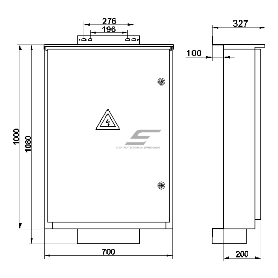 THree-phase | main electrical energy meter cabinet | for 6 meters | 1000x700x200mm | surface-mounted | galvanized steel | IP44 1