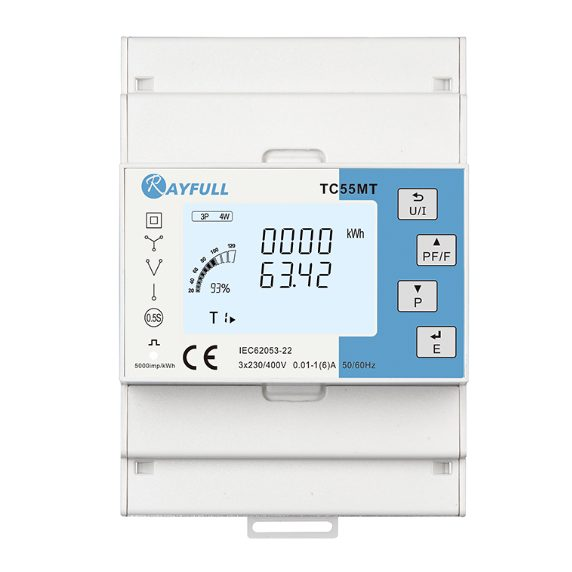 Three-phase energy meter | power meter | 4 tariffs | Class 0.5 accuracy | digital LED display | adjustable CT connection | RS485 Modbus | Rayfull Three-phase energy meter | power meter | 4 tariffs | Class 0.5 accuracy | digital LED display | adjustable CT connection | RS485 Modbus | Rayfull