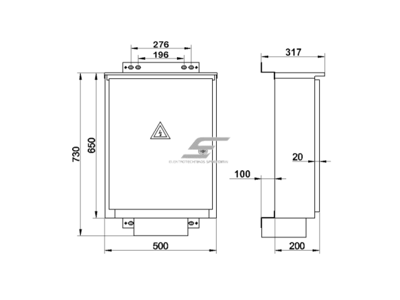 Trifazis | įvadinis elektros energijos skydas | 2 apskaitoms | skaitikliams | 650x500x200mm | virštinkinis | cinkuotas plienas | IP44 | ĮAS-7-202 1 Trifazis | įvadinis elektros energijos skydas | 2 apskaitoms | skaitikliams | 650x500x200mm | virštinkinis | cinkuotas plienas | IP44 | ĮAS-7-202 1