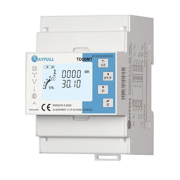 Three-phase energy meter | 100 A | 3×230/400 V | 4 tariffs | LED display | RS485 Modbus RTU | MID | DIN | Rayfull TD50MTMID 1 Three-phase energy meter | 100 A | 3×230/400 V | 4 tariffs | LED display | RS485 Modbus RTU | MID | DIN | Rayfull TD50MTMID 1