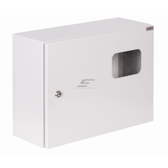 Trójfazowy | rozdzielnica główna elektryczna | obudowa | panel | z rozdziałem | 24 moduły | z zamkiem i szybą | 520x400x210mm | do 1x3-fazowego licznika | hermetyczna | natynkowa | stalowa | IP65 Trójfazowy | rozdzielnica główna elektryczna | obudowa | panel | z rozdziałem | 24 moduły | z zamkiem i szybą | 520x400x210mm | do 1x3-fazowego licznika | hermetyczna | natynkowa | stalowa | IP65