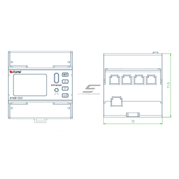 Kolmefaasiline mitmekanaliline elektrienergia arvesti | kuni 1600A koos voolutrafodega (CT) | RS485 Modbus | LCD ekraan | IDC ja tööstuslikuks monitooringuks 3