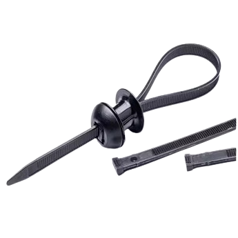 Kaablisidemed kinnitusalusega | kolmest osast | 8x280mm | mustad | 100 tk