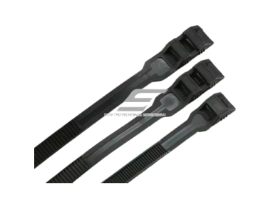 Tvirtinimo dirželiai su dvigubu užsegimu | 9x260mm | juodi | 100 vnt. 1 Tvirtinimo dirželiai su dvigubu užsegimu | 9x260mm | juodi | 100 vnt. 1