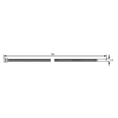 Stiprināšanas saites | 180x3,6mm | melnas | 100 gab. | Promfactor Baltic F18036 Stiprināšanas saites | 180x3,6mm | melnas | 100 gab. | Promfactor Baltic F18036