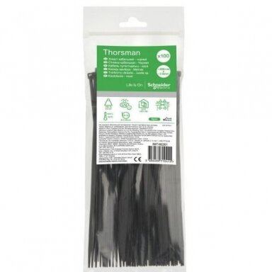 Cable ties | 3.6x200 mm | black | 100 pcs | Thorsman | IMT46261 | 3606489710415 Cable ties | 3.6x200 mm | black | 100 pcs | Thorsman | IMT46261 | 3606489710415