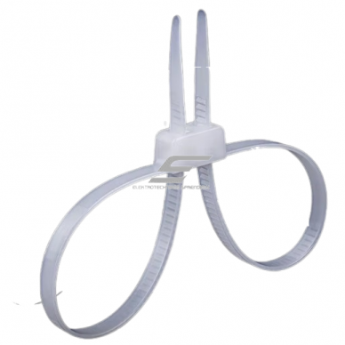 Double loop cable ties | 12x500mm | white | 50 pcs Double loop cable ties | 12x500mm | white | 50 pcs