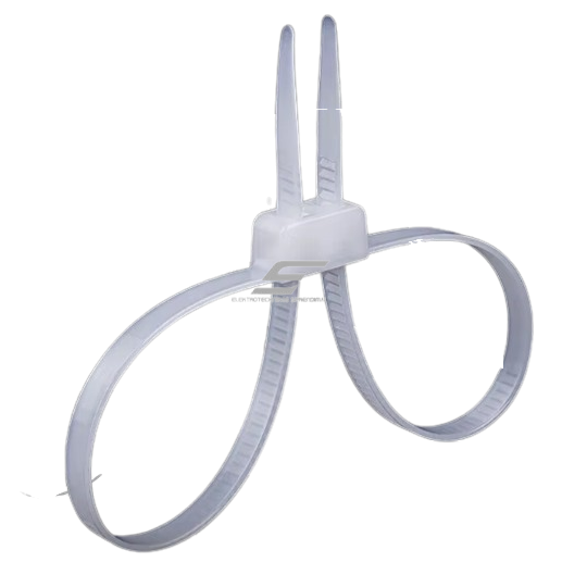 Double loop cable ties | 12x500mm | white | 50 pcs Double loop cable ties | 12x500mm | white | 50 pcs