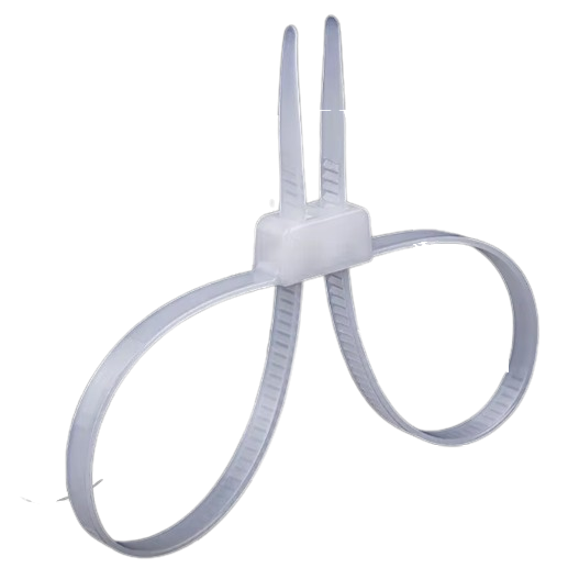 Double loop cable ties | 12x700mm | white | 20 pcs Double loop cable ties | 12x700mm | white | 20 pcs