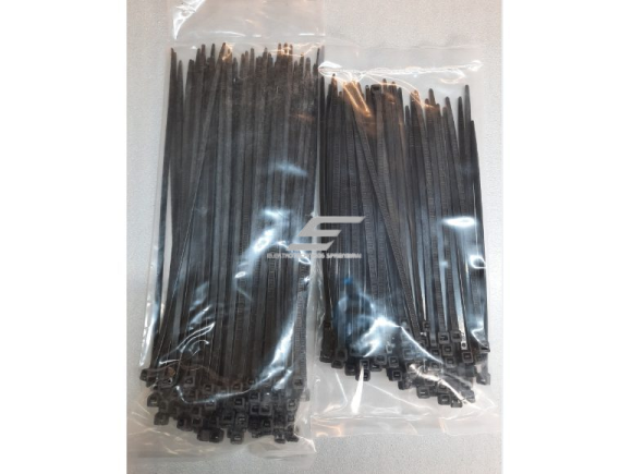 Tvirtinimo dirželiai (užtrauktukai) | plastikiniai | juodi | 3.5x200mm | 100 vnt | atsparūs UV Tvirtinimo dirželiai (užtrauktukai) | plastikiniai | juodi | 3.5x200mm | 100 vnt | atsparūs UV
