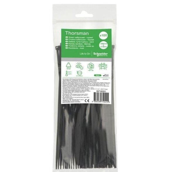 Kaablisidemed | 3,6x200 mm | mustad | 100 tk | Thorsman | IMT46261 | 3606489710415 Kaablisidemed | 3,6x200 mm | mustad | 100 tk | Thorsman | IMT46261 | 3606489710415