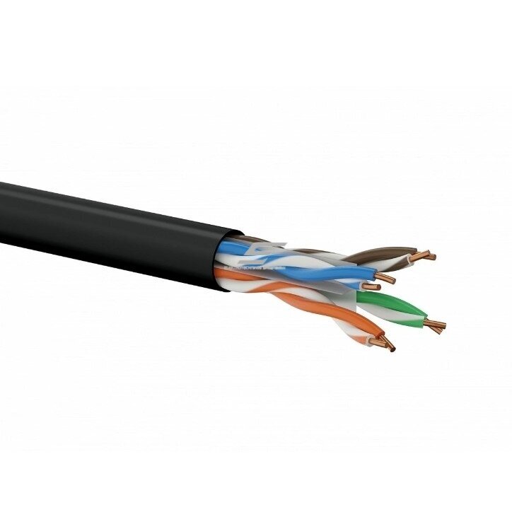 U-FTP Cable | 6A CAT | 4x2x23 AWG | shielded | copper | UV resistant | outdoor use | black U-FTP Cable | 6A CAT | 4x2x23 AWG | shielded | copper | UV resistant | outdoor use | black