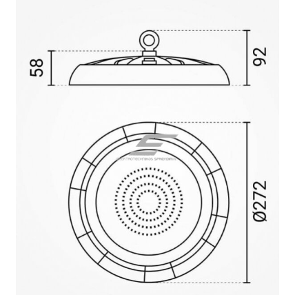 Lampa LED UFO high-bay Optonica HB50-B1 | do pomieszczeń przemysłowych, komercyjnych, technicznych | 50 W | 5000 lm | 4000 K | czarny | IP65 3 Lampa LED UFO high-bay Optonica HB50-B1 | do pomieszczeń przemysłowych, komercyjnych, technicznych | 50 W | 5000 lm | 4000 K | czarny | IP65 3