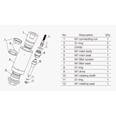Rotary | rotating | moving high-pressure nozzle | 16° | 1500Bar | 8-100l/min | Ø49x141mm | 90° angular connection | stainless steel
