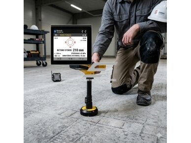 Betono storio matuoklis | grindų ir perdangų analizatorius | iki 15 m | belaidis zondas | Bluetooth + USB | spalvinis ekranas 4
