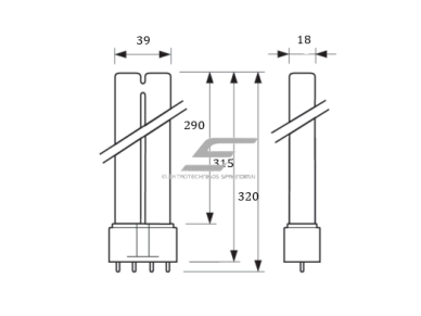 Ultravioletinė | dezinfekcinė kompaktinė lempa UV-C | 2G11 | 24W | 87V | Philips 2 Ultravioletinė | dezinfekcinė kompaktinė lempa UV-C | 2G11 | 24W | 87V | Philips 2