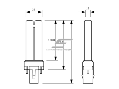 Ultravioletinė | kompaktinė lempa vabzdžių gaudyklei UV-A | G23 | 8,6W | 60V | Philips 2