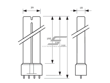 Ultravioletinė | dezinfekcinė kompaktinė lempa UV-C | 2G11 | 18W | 58V | Philips 2 Ultravioletinė | dezinfekcinė kompaktinė lempa UV-C | 2G11 | 18W | 58V | Philips 2