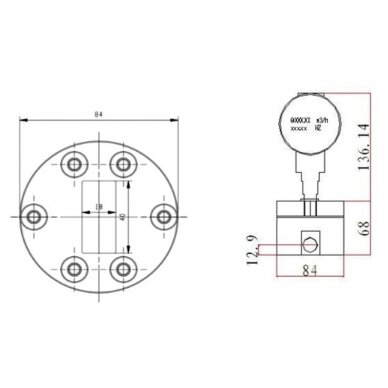 Šķidruma mazas plūsmas mērītājs | DN10 | 50–1200 l/h | G1/2 | 24 V DC | impulss, 4–20 mA, RS485 | LCD | IP65 | EL-DN10 2