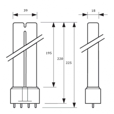 Ultravioleta | dezinfekcijas kompaktā lampa UV-C | 2G11 | 18W | 58V | Philips 2 Ultravioleta | dezinfekcijas kompaktā lampa UV-C | 2G11 | 18W | 58V | Philips 2