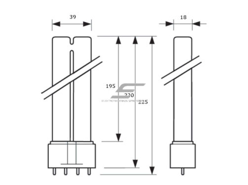 Ultravioletinė | dezinfekcinė kompaktinė lempa UV-C | 2G11 | 18W | 58V | Philips 2 Ultravioletinė | dezinfekcinė kompaktinė lempa UV-C | 2G11 | 18W | 58V | Philips 2