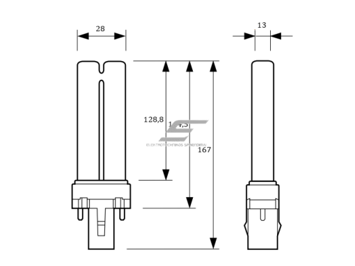 Ultravioletinė | kompaktinė lempa vabzdžių gaudyklei UV-A | G23 | 8,6W | 60V | Philips 2 Ultravioletinė | kompaktinė lempa vabzdžių gaudyklei UV-A | G23 | 8,6W | 60V | Philips 2