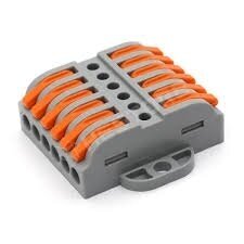 Universal spring lever terminal block for surface mounting | 12 ports | 6+6 | 32A | max. 4mm²