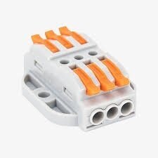 Uniwersalna sprężynowa złączka z dźwignią do montażu powierzchniowego | 6 tory | 3+3 | 32A | maks. 4mm² Uniwersalna sprężynowa złączka z dźwignią do montażu powierzchniowego | 6 tory | 3+3 | 32A | maks. 4mm²